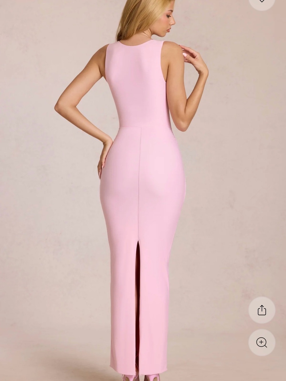Sleeveless Pink Maxi Dress with Front Knot - Picture 4 of 7